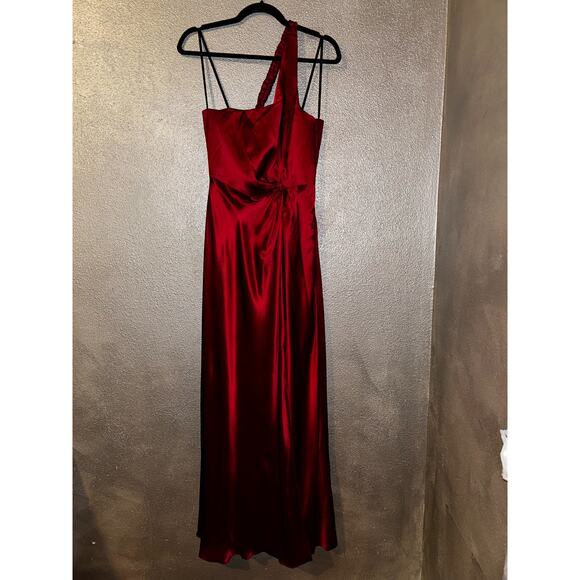 Laundry by Shelli Segal Red One Shoulder Gown 4 Formal Prom Wedding NWT Chic - Picture 1 of 11